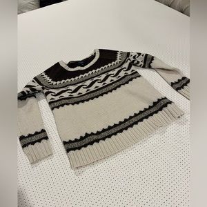 Abercrombie & Fitch Brown and cream Nordic winter sweater